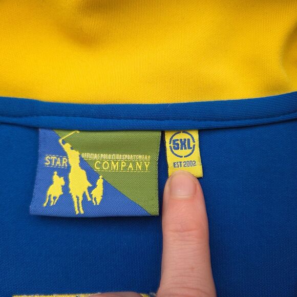 BARBADOS Jacket Mens 5XL Blue Full Zip STAR COMPANY Soccer Track Athleisure - Picture 5 of 8